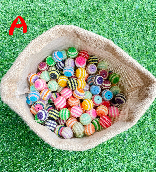 Mix Color Chunky Resin Rhinestone Ball Beads DIY Bubblegum Beads Accessories
